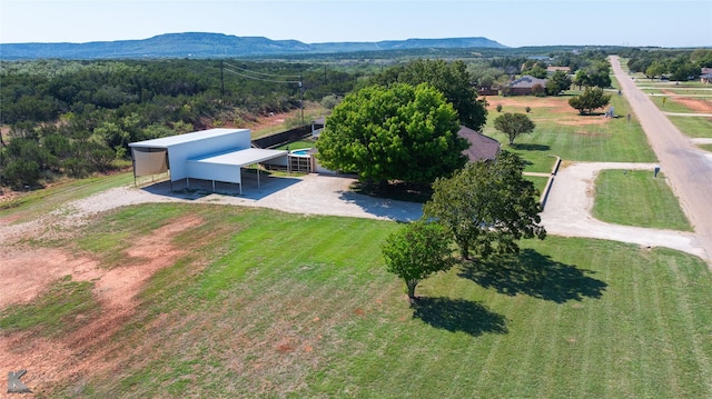 aerial view featuring a mountain view