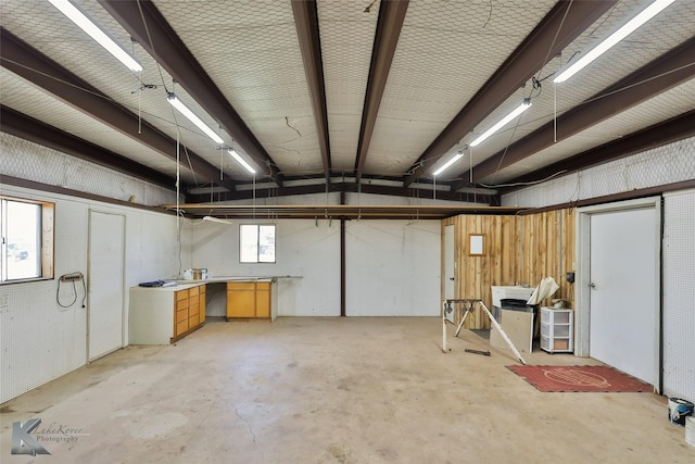 basement with a healthy amount of sunlight