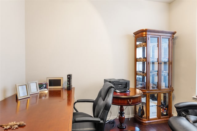 office area featuring wood-type flooring