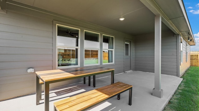 view of patio with fence