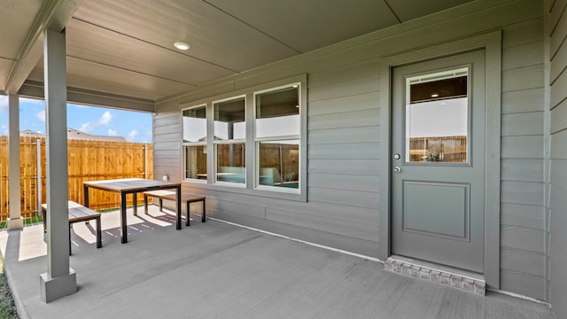 view of patio with a porch