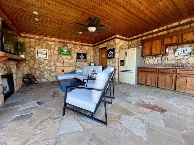 view of patio / terrace with ceiling fan