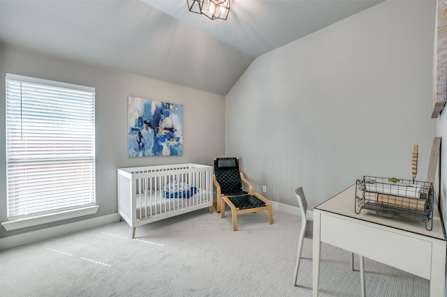 505 Sandra Dr, Irving, TX 75060 - bedroom with carpet, baseboards, and lofted ceiling