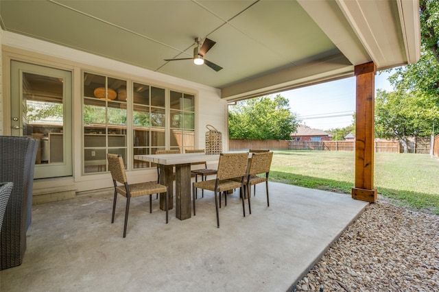 505 Sandra Dr, Irving, TX 75060 - view of patio featuring ceiling fan and outdoor dining area