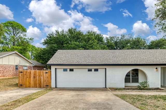 view of garage