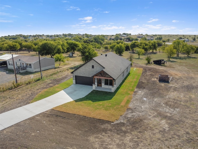 drone / aerial view featuring a rural view