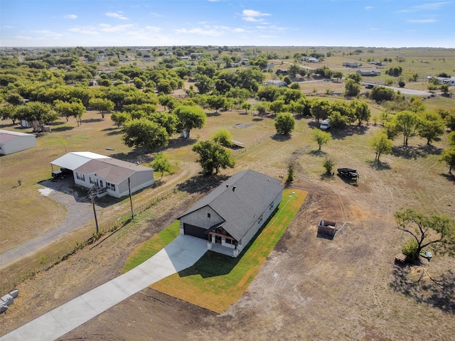 bird's eye view with a rural view