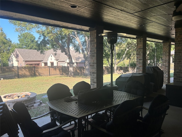 view of patio featuring grilling area