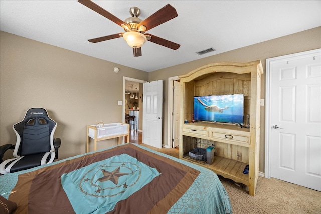1455 County Road 2008 Unit B, Glen Rose, TX 76043 - bedroom with carpet floors and a ceiling fan