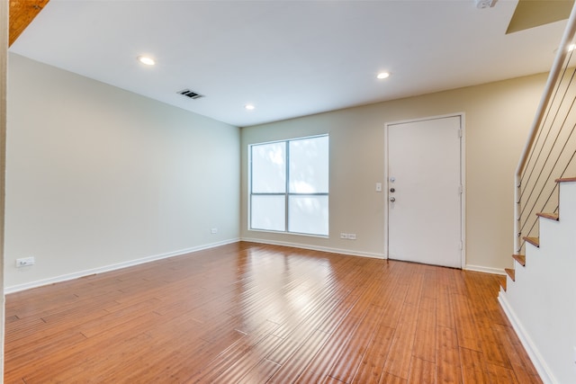 entrance foyer featuring light wood-type flooring