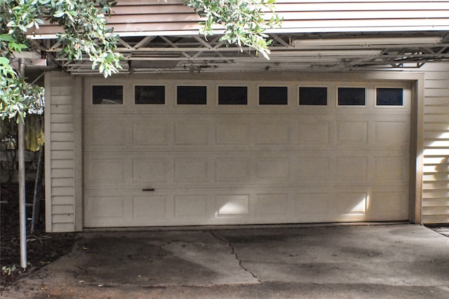 view of garage