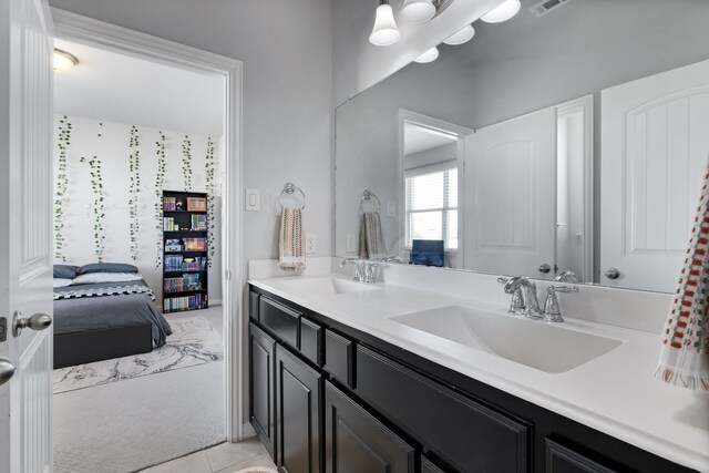 bathroom featuring vanity and tile patterned floors