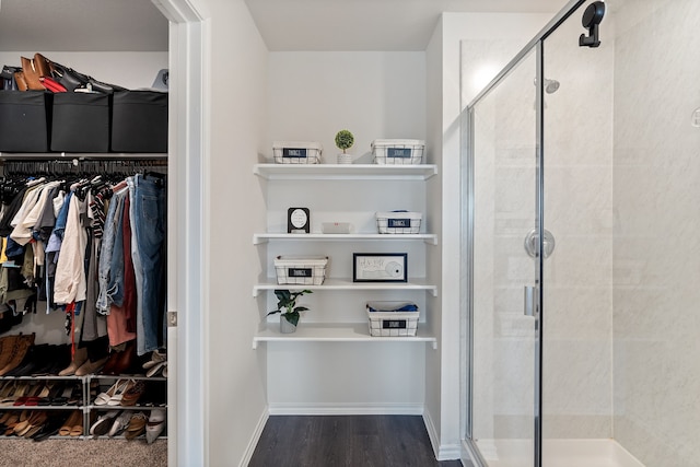 interior space featuring wood-type flooring