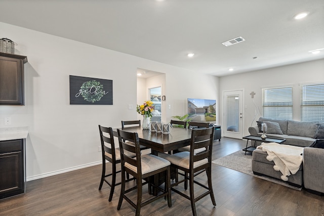 dining room featuring dark hardwood / wood-style floors