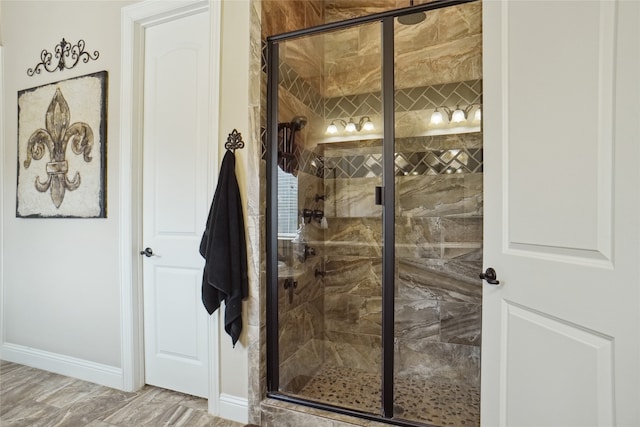 bathroom with an enclosed shower