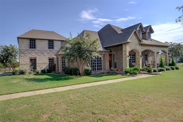 view of front facade featuring a front lawn