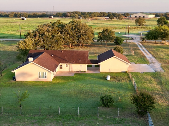 drone / aerial view featuring a rural view