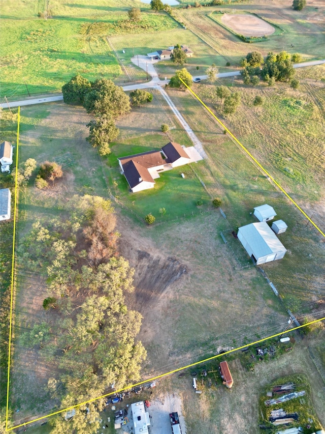 bird's eye view featuring a rural view