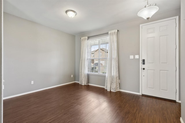 foyer entrance featuring dark hardwood / wood-style flooring