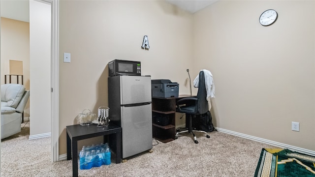 office with light colored carpet