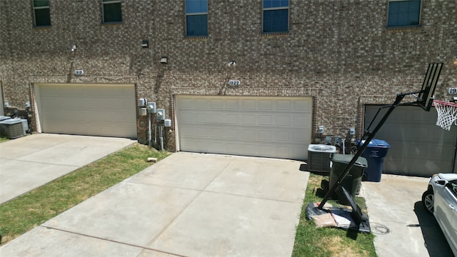 garage featuring central air condition unit