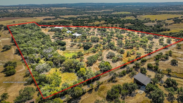 aerial view with a rural view