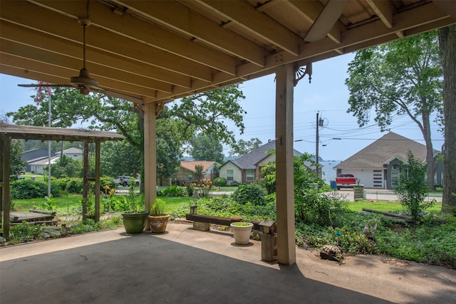 view of patio with ceiling fan