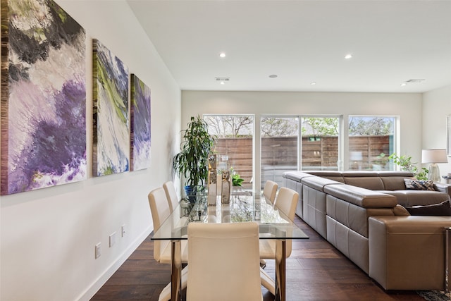 dining room featuring dark hardwood / wood-style floors