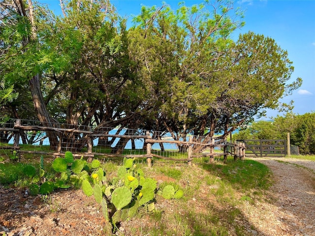 view of yard with fence