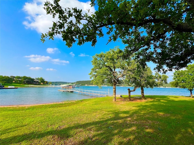 water view with a dock