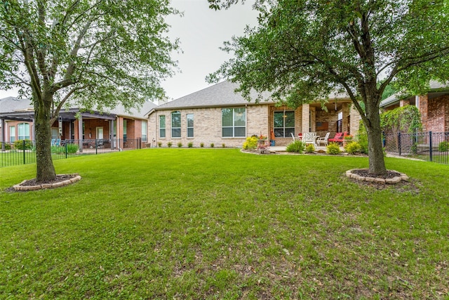 exterior space with a yard