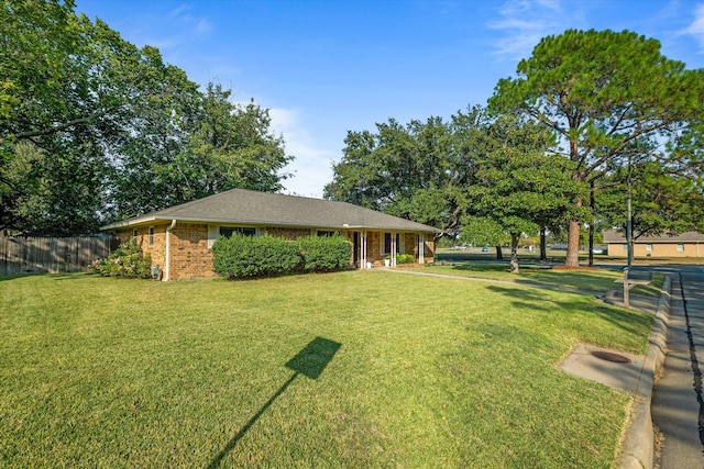 view of front of house with a front lawn