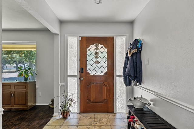 foyer entrance featuring light hardwood / wood-style floors