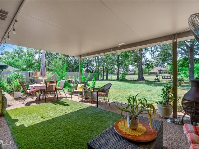 view of yard with a patio