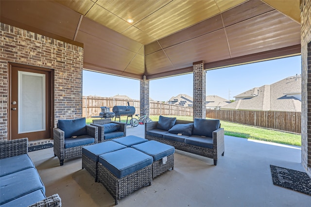 view of patio / terrace featuring an outdoor living space