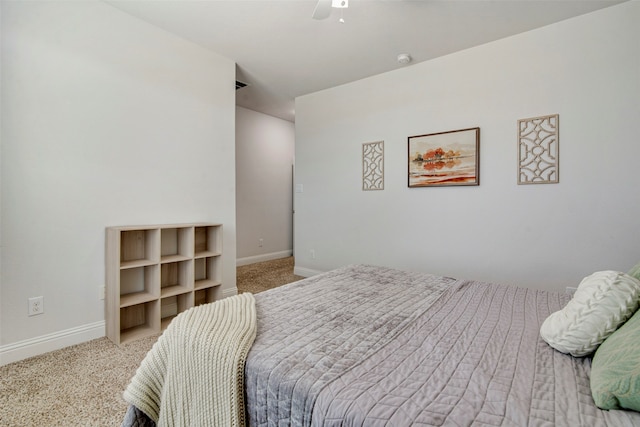 bedroom with carpet and ceiling fan