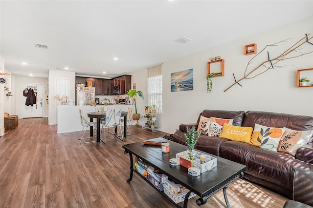 living room featuring wood-type flooring