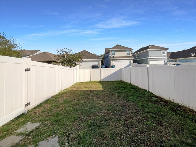 view of yard featuring a fenced backyard