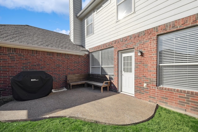 view of patio / terrace with a grill