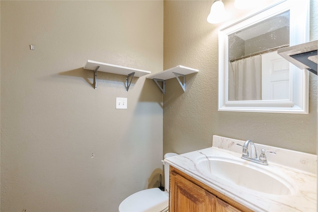 bathroom with toilet and vanity