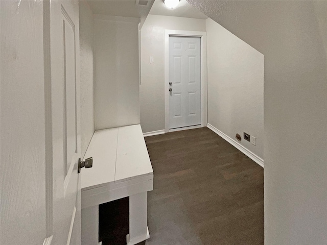117 Avondale Ave, Azle, TX 76020 - hall with dark wood-style flooring and baseboards