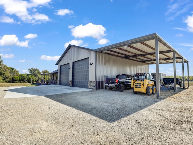 view of outdoor structure featuring a garage