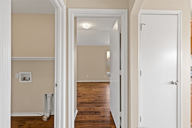 hall featuring dark hardwood / wood-style floors