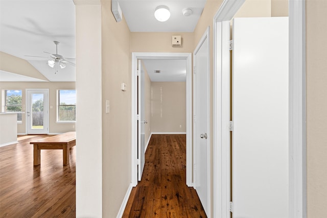 1108 E E Park, Lindale, TX 75771 - hallway with dark wood-style flooring and baseboards