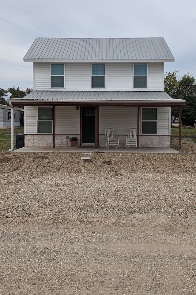 view of front of home with covered porch