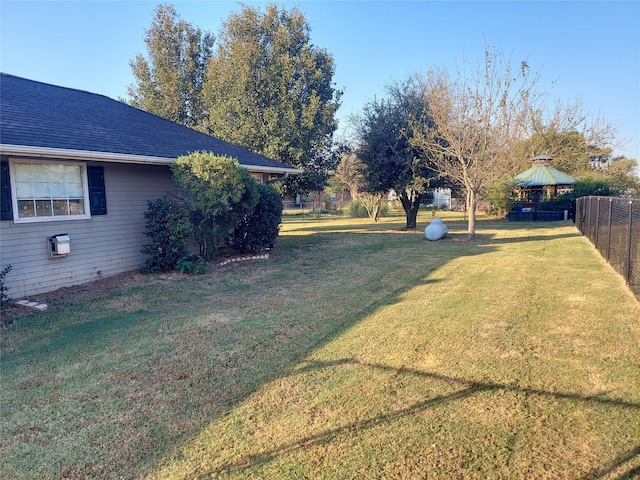 view of yard with a gazebo