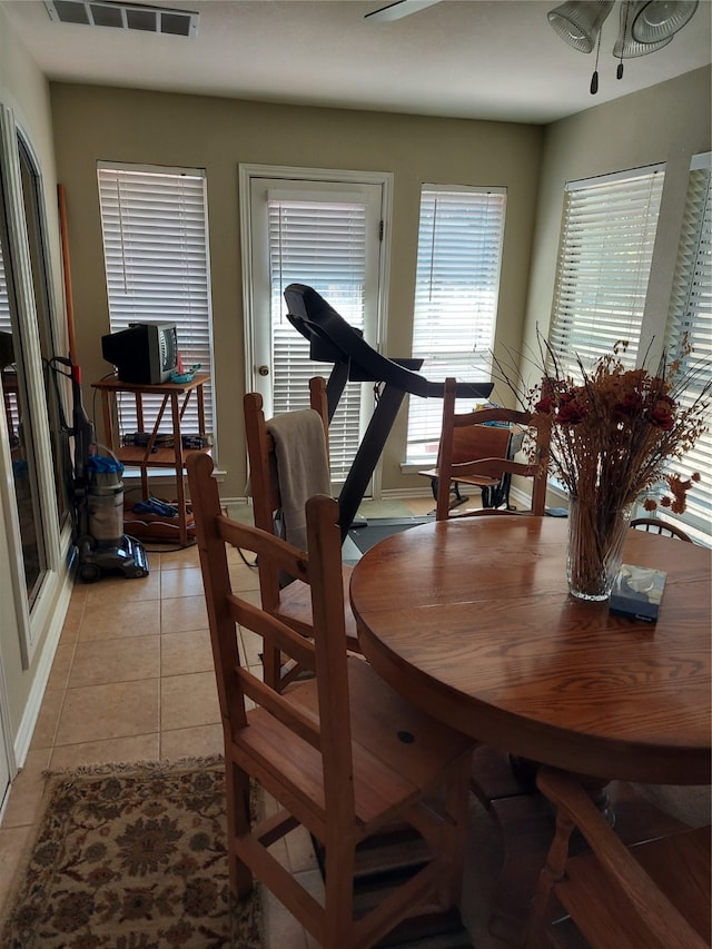 view of tiled dining room