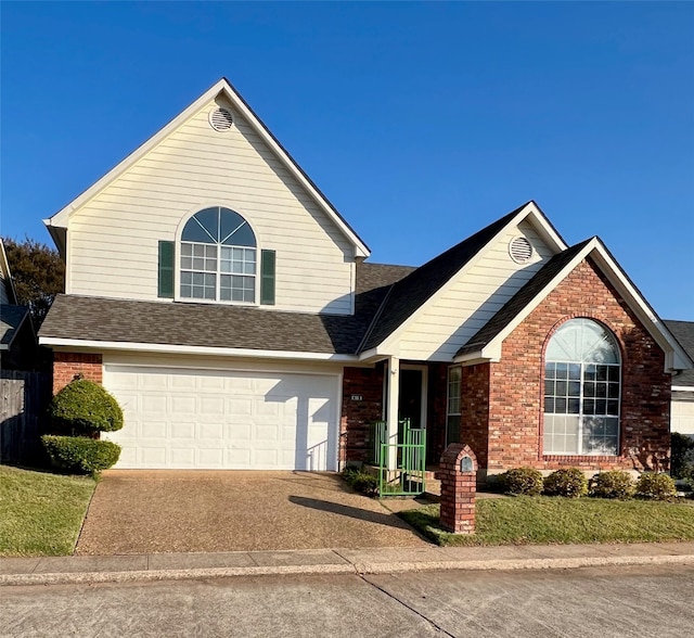 view of front facade with a garage