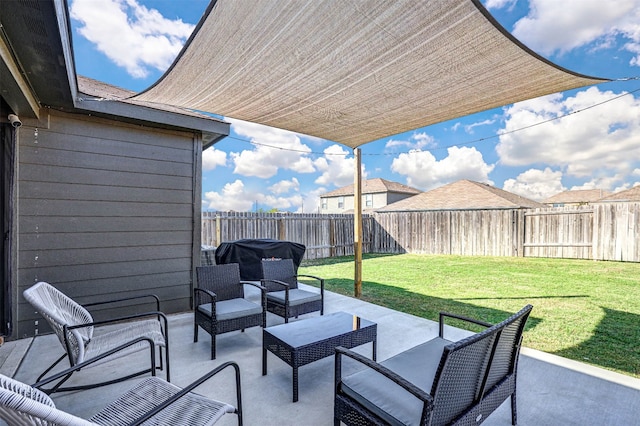 view of patio with an outdoor living space