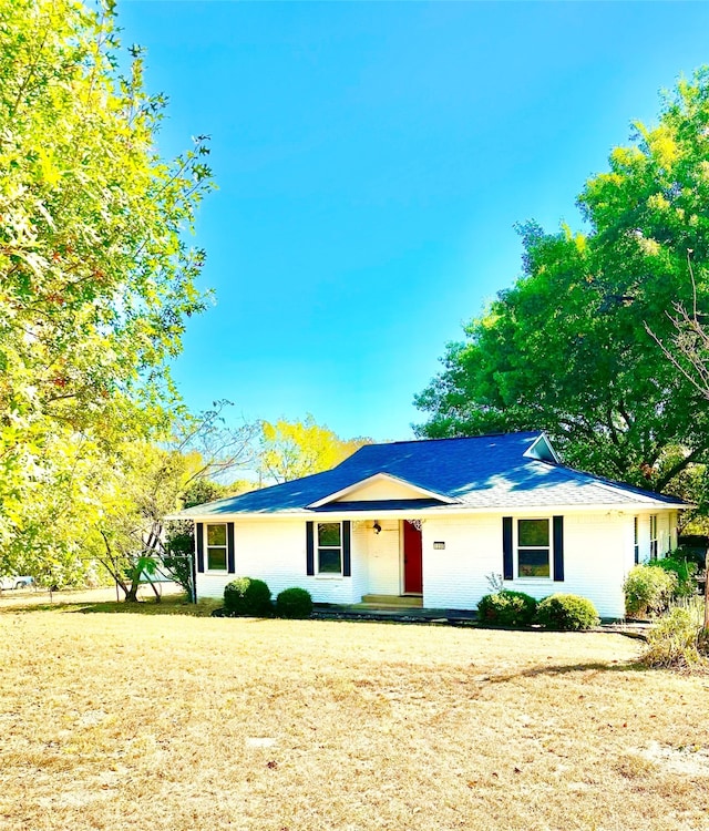 view of single story home